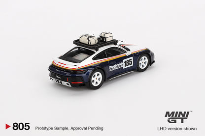 Mini GT Porsche 911 Dakar Rallye Design Package White Gentian Blue Metallic MGT00805 1/64 Diecast