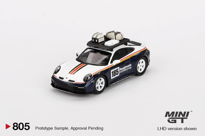 Mini GT Porsche 911 Dakar Rallye Design Package White Gentian Blue Metallic MGT00805 1/64 Diecast
