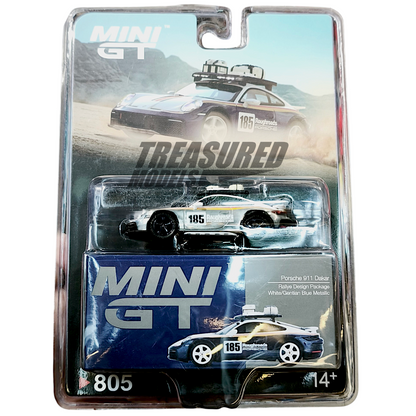 Mini GT CHASE Porsche 911 Dakar Rallye Design Package White Gentian Blue Metallic MGT00805 1/64 Die Cast