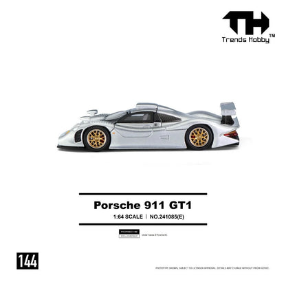 [Pre-Order] Trends Hobby Porsche 911 GT1 1998 - Sliver 241085E 1/64 Diecast