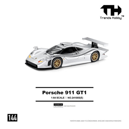 [Pre-Order] Trends Hobby Porsche 911 GT1 1998 - Sliver 241085E 1/64 Diecast