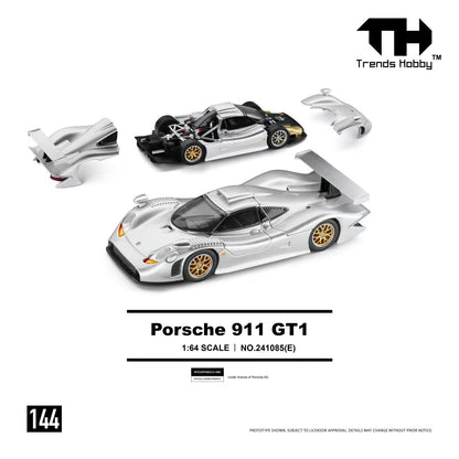 [Pre-Order] Trends Hobby Porsche 911 GT1 1998 - Sliver 241085E 1/64 Diecast