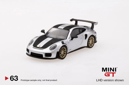 Mini GT Porsche 911 GT2 RS Weissach Package GT Silver Metallic MGT00063 1/64 Diecast