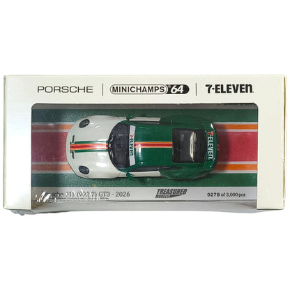 Mini Champs 64 Set of 2 Porsche 911 GT3 7-11 & Black Livery Taiwan Exclusive 7-11 Store 1/64 Diecast