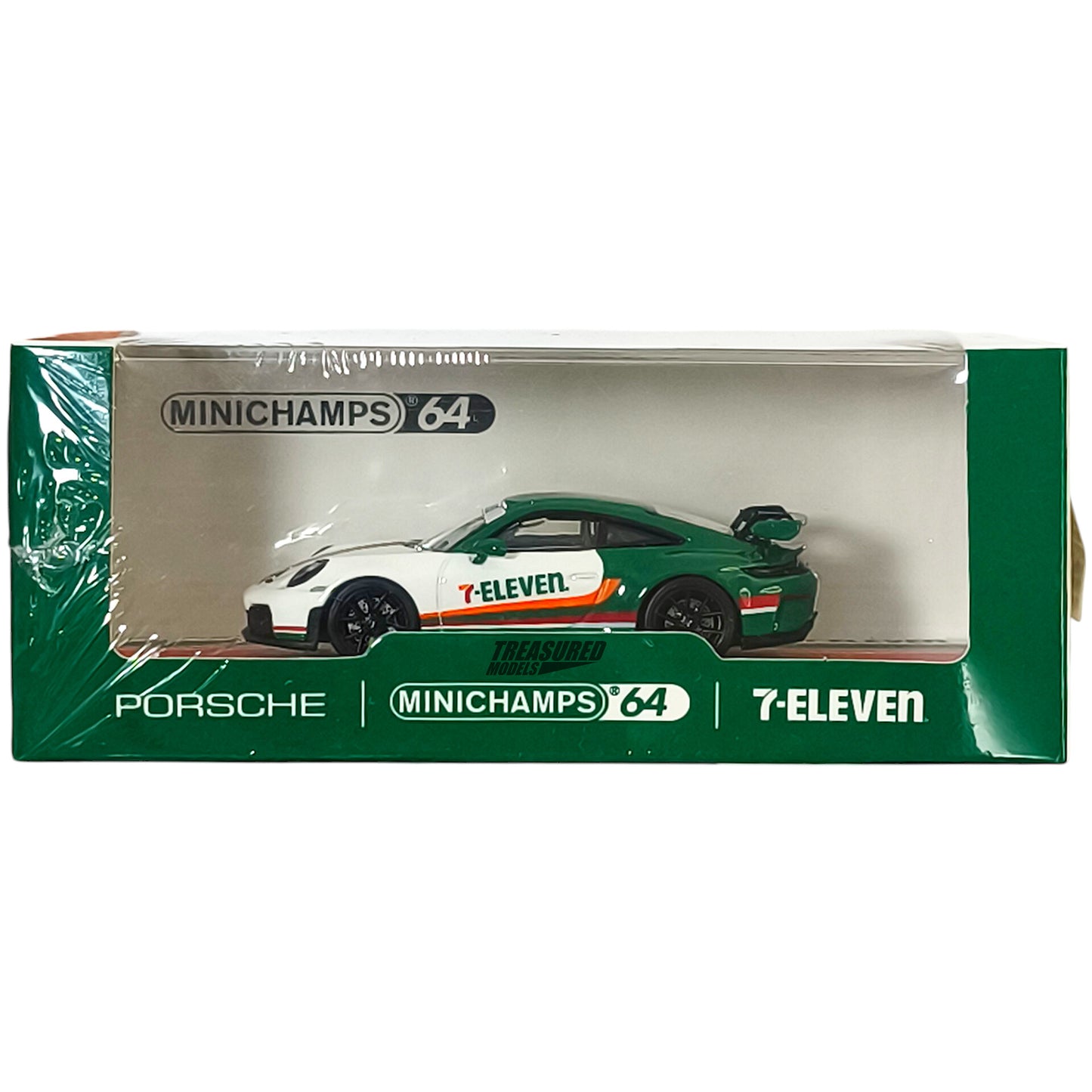 Mini Champs 64 Set of 2 Porsche 911 GT3 7-11 & Black Livery Taiwan Exclusive 7-11 Store 1/64 Diecast
