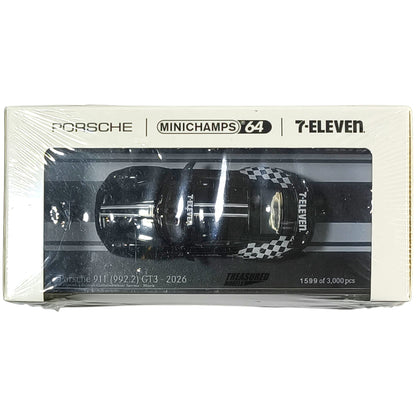 Mini Champs 64 Set of 2 Porsche 911 GT3 7-11 & Black Livery Taiwan Exclusive 7-11 Store 1/64 Diecast
