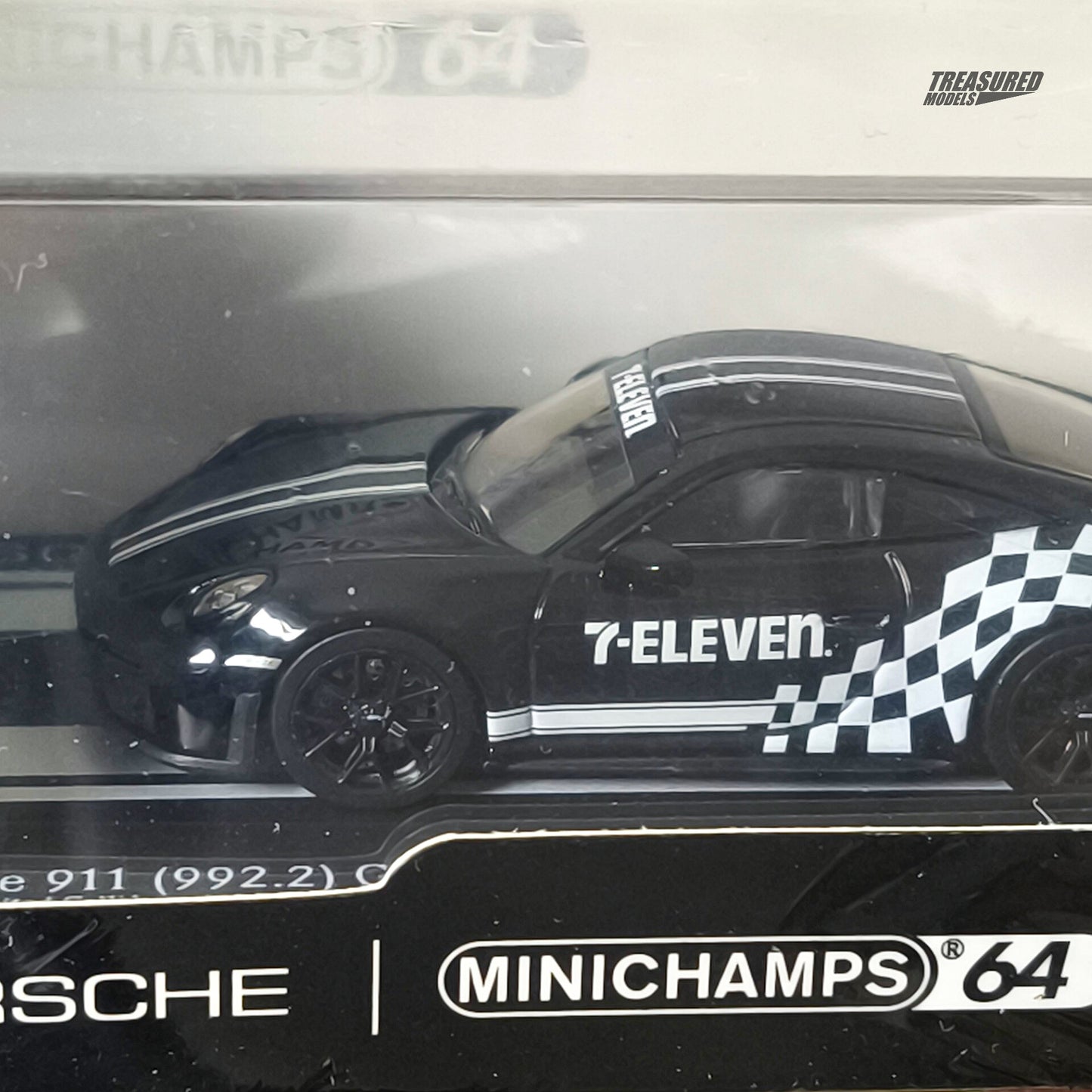 Mini Champs 64 Set of 2 Porsche 911 GT3 7-11 & Black Livery Taiwan Exclusive 7-11 Store 1/64 Diecast