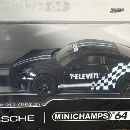 Mini Champs 64 Set of 2 Porsche 911 GT3 7-11 & Black Livery Taiwan Exclusive 7-11 Store 1/64 Diecast