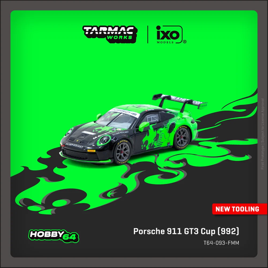 Tarmac Works Porsche 911 GT3 Cup (992) Fire Monkey Motorsport 1/64 Diecast