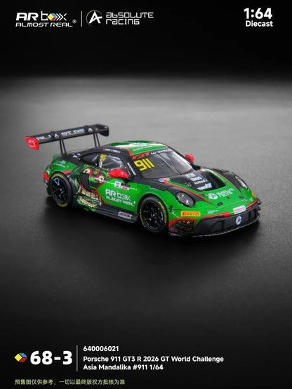 [Pre-Order] Almost Real AR Box Porsche 911 GT3 R 2026 GT World Challenge Asia Mandalika #911 640006021 1/64 Diecast