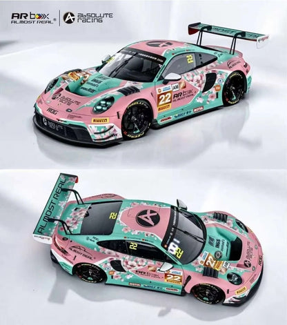 [Pre-Order] Almost Real AR Box Porsche 911 GT3 R 2026 #22 China GT Ningbo Absolute Racing Pink PeachBlossom Livery 1/64 Diecast