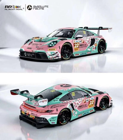 [Pre-Order] Almost Real AR Box Porsche 911 GT3 R 2026 #22 China GT Ningbo Absolute Racing Pink PeachBlossom Livery 1/64 Diecast
