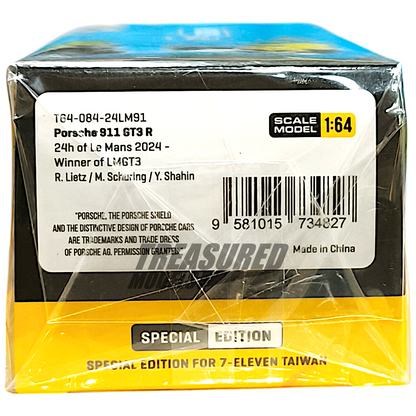Tarmac Works Porsche 911 GT3 R 24h of Le Mans 2024 Winner of LMGT3 Taiwan 7-Eleven Special Edition T64-084-24LM91 1/64 Diecast