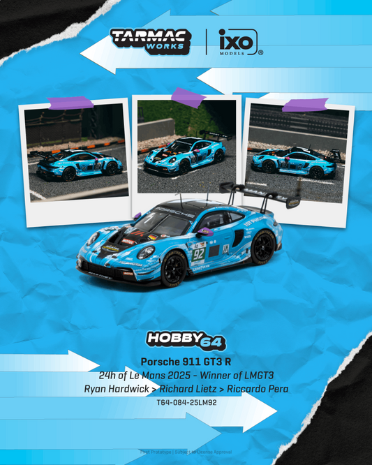 [Pre-Order] Tarmac Works Porsche 911 GT3 R 24h of Le Mans 2025 - Winner of LMGT3 Ryan Hardwick-Richard Lietz-Riccardo Pera T64-084-25LM92 1/64 Diecast