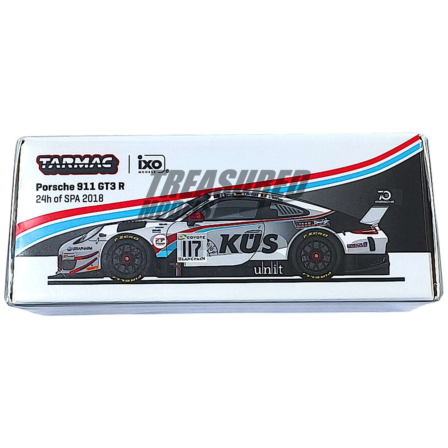 Tarmac Works Porsche 911 GT3 R 24h of SPA 2018 E. Bamber T.Bernherd L.Vanthoor 7-Eleven Taiwan Store Exclusive 1/64 Diecast