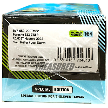 Tarmac Works Porsche 911 GT3 R ADAC GT Masters 2022 Taiwan 7-Eleven Special Edition T64-059-22GTM22 1/64 Diecast