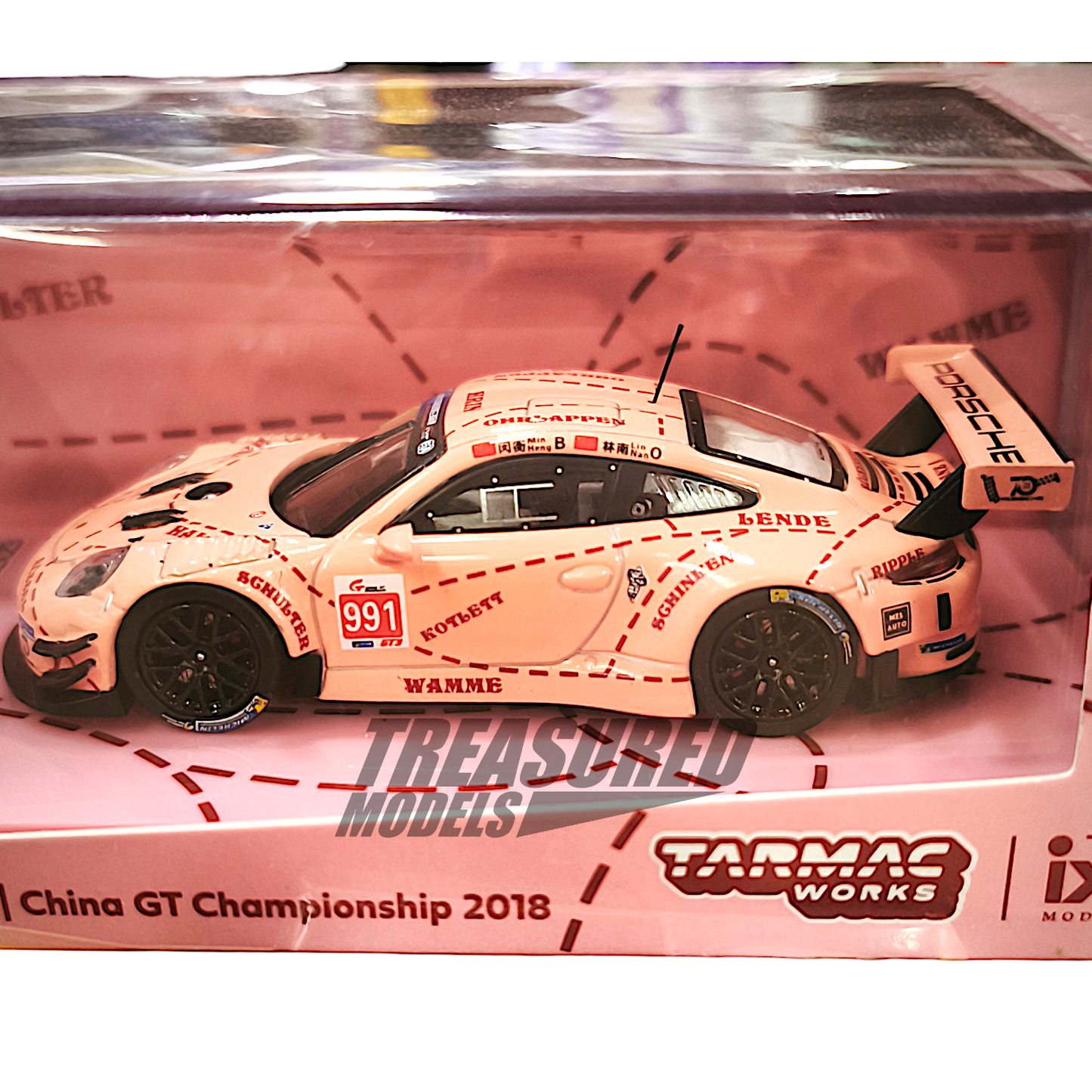 Tarmac Works Porsche 911 GT3 R China GT Championship 2018 T64G-032-18CGT991 1/64 Diecast