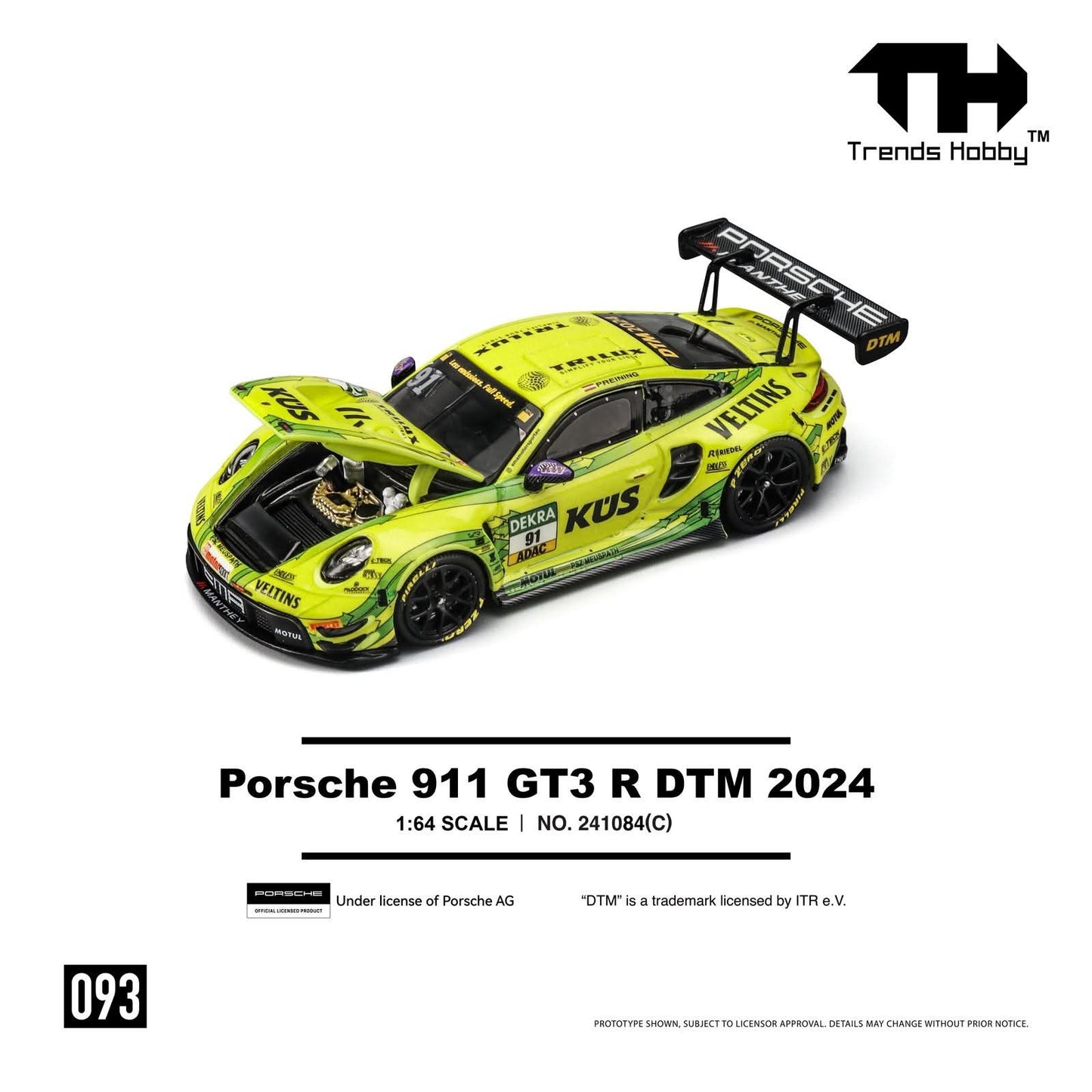 *Pre-Order* Trends Hobby Porsche 911 GT3 R DTM 2024 YL 241084C 1/64 Diecast