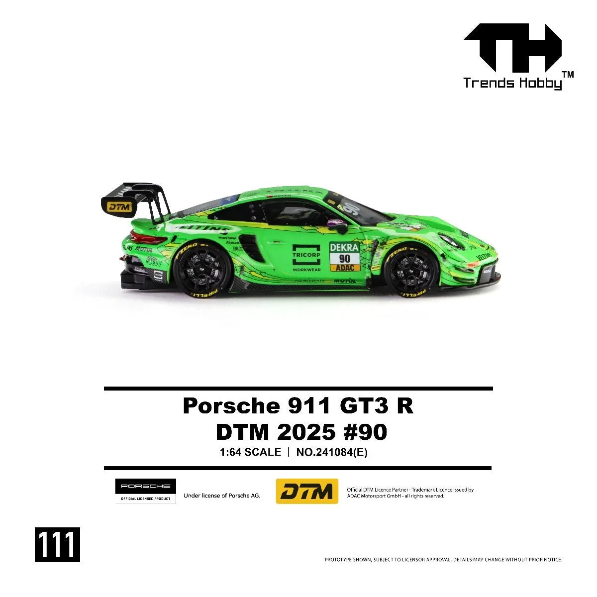 [Pre-Order] Trends Hobby Porsche 911 GT3 R DTM 2025 #90 241084E 1/64 Diecast