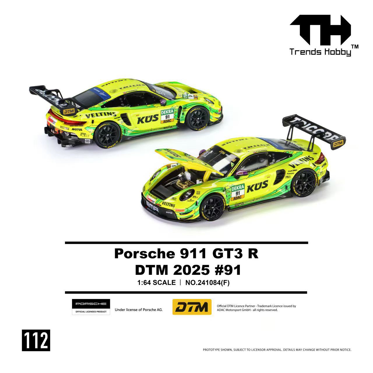 [Pre-Order] Trends Hobby Porsche 911 GT3 R DTM 2025 #91 241084F 1/64 Diecast