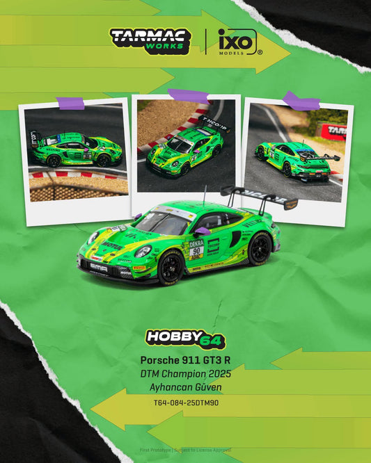 [Pre-Order] Tarmac Works Porsche 911 GT3 R DTM Champion 2025 Ayhancan Guven T64G-084-25DTM90 1/64 Diecast