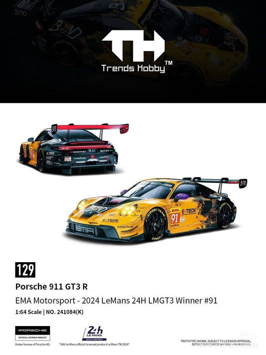 [Pre-Order] Trends Hobby Porsche 911 GT3 R EMA Motorsport 2024 LeMans 24H LMGT3 Winner #91 241084K 1/64 Diecast