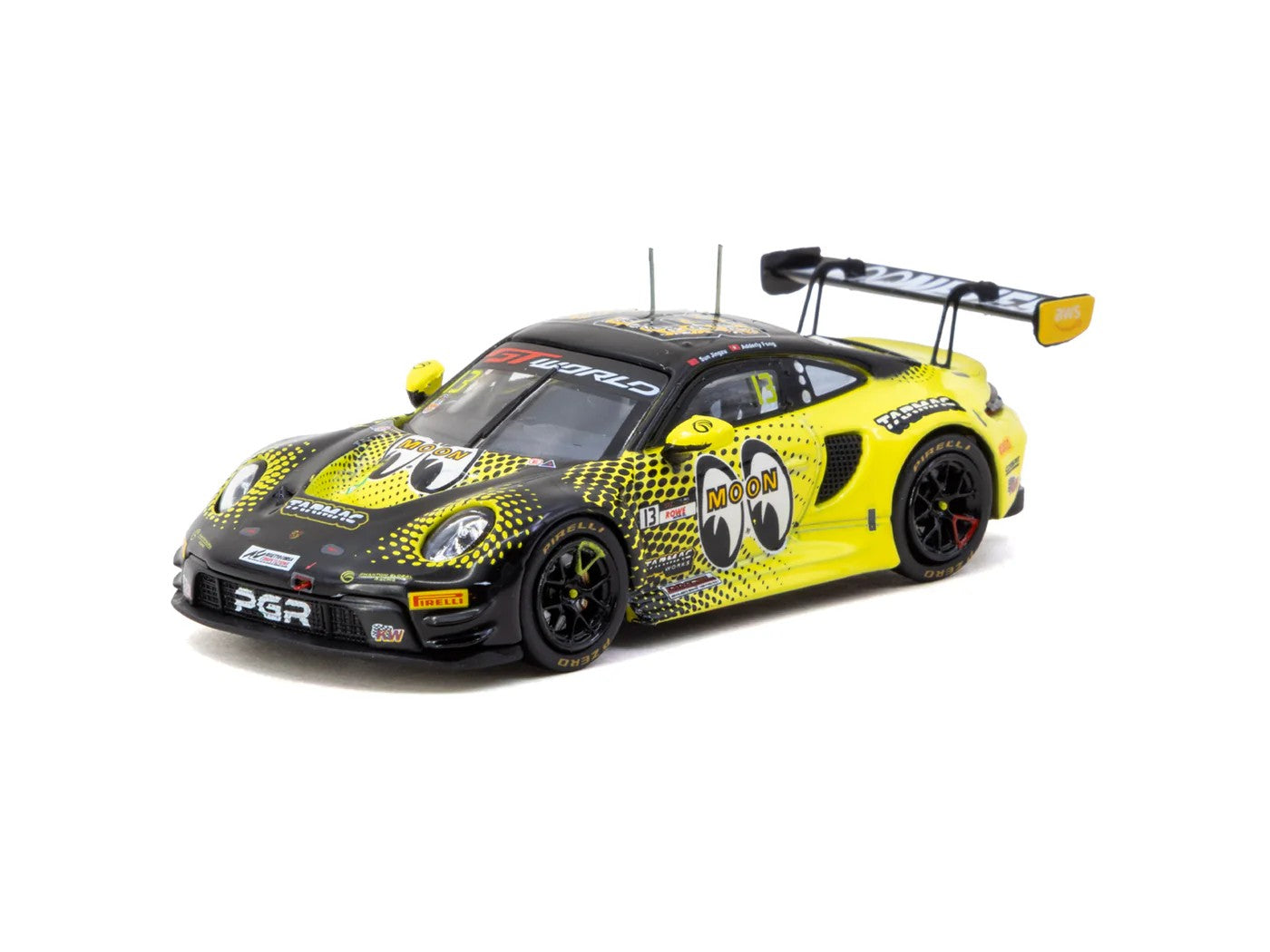 Tarmac Works Porsche 911 GT3 R GT World Challenge Asia 2025 Phantom Global Racing #13 with Tarmac Cards T64-084-25FUJ13 1/64 Diecast