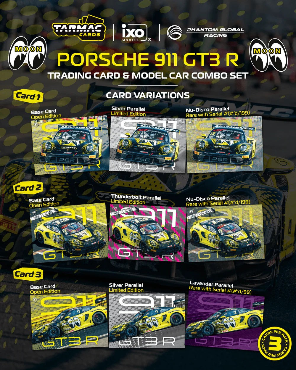 Tarmac Works Porsche 911 GT3 R GT World Challenge Asia 2025 Phantom Global Racing #13 with Tarmac Cards T64-084-25FUJ13 1/64 Diecast