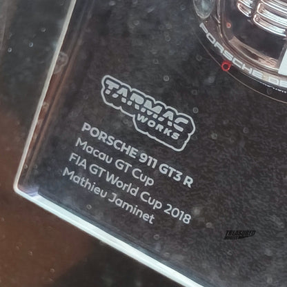 Tarmac Works Porsche 911 GT3 R Macau GT Cup FIA GT World Cup 2018 Mathieu Jaminet 1/64 Diecast