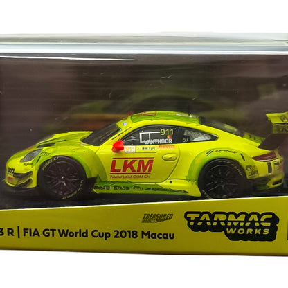 Tarmac Works Porsche 911 GT3 R Macau GT Cup FIA GT World Cup 2018 Mathieu Jaminet T64-032-18MGP991 1/64 Diecast