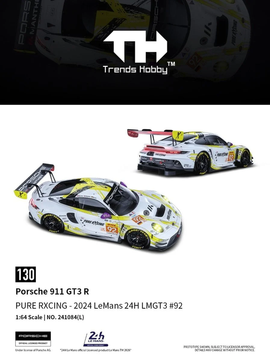 [Pre-Order] Trends Hobby Porsche 911 GT3 R Pure Rxcing 2024 LeMans 24H LMGT3 #92 241084L 1/64 Diecast