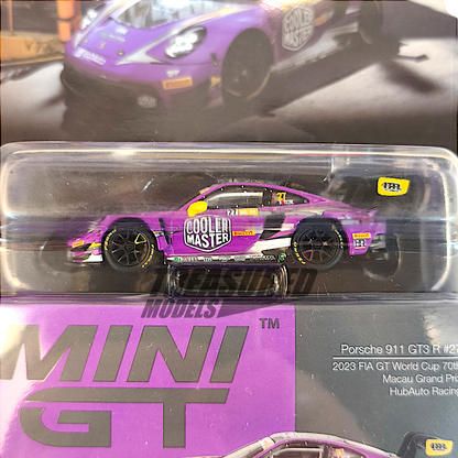 Mini GT Porsche 911 GT3 R #27 HubAuto Racing 2023 FIA GT World Cup 70th Macau Grand Prix Blister Packaging MGT00793 1/64 Diecast