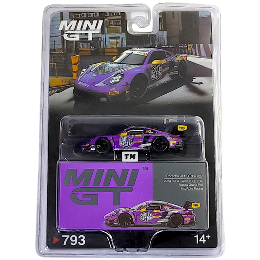 Mini GT Porsche 911 GT3 R #27 HubAuto Racing 2023 FIA GT World Cup 70th Macau Grand Prix Blister Packaging MGT00793 1/64 Diecast