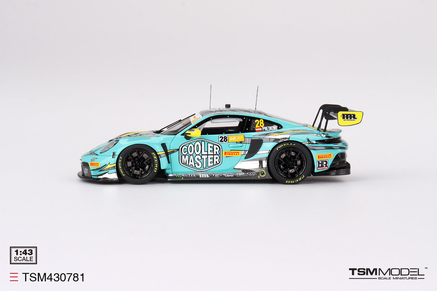 TSM Models Porsche 911 GT3 R #28 HubAuto Racing 2023 FIA GT World Cup 70th Macau Grand Prix TSM430781 1/43 Diecast