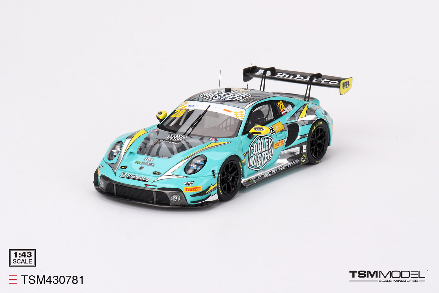 TSM Models Porsche 911 GT3 R #28 HubAuto Racing 2023 FIA GT World Cup 70th Macau Grand Prix TSM430781 1/43 Diecast