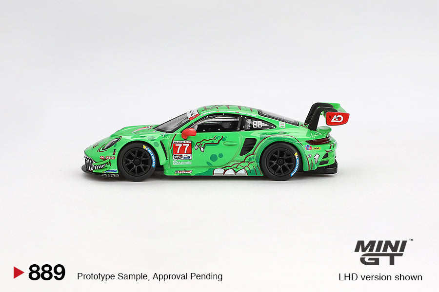 Mini GT Porsche 911 GT3 R #77 AO Racing 2024 IMSA Daytona 24 Hrs GTD Pro 2nd Place MGT00889 1/64 Die Cast