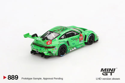 Mini GT Porsche 911 GT3 R #77 AO Racing 2024 IMSA Daytona 24 Hrs GTD Pro 2nd Place MGT00889 1/64 Die Cast