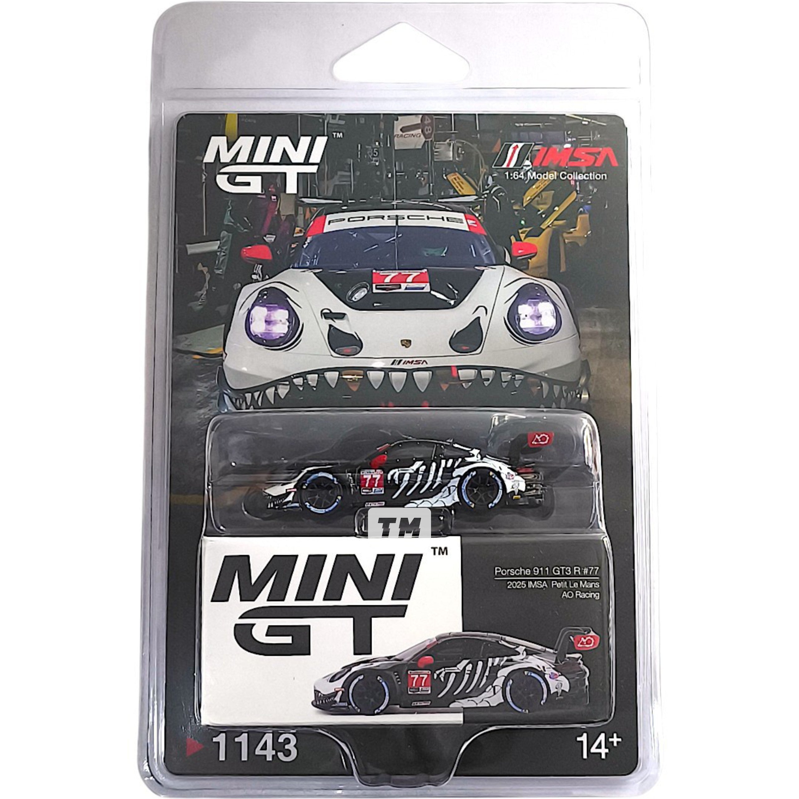 Mini GT Porsche 911 GT3 R #77 AO Racing 2025 IMSA Petit Le Mans