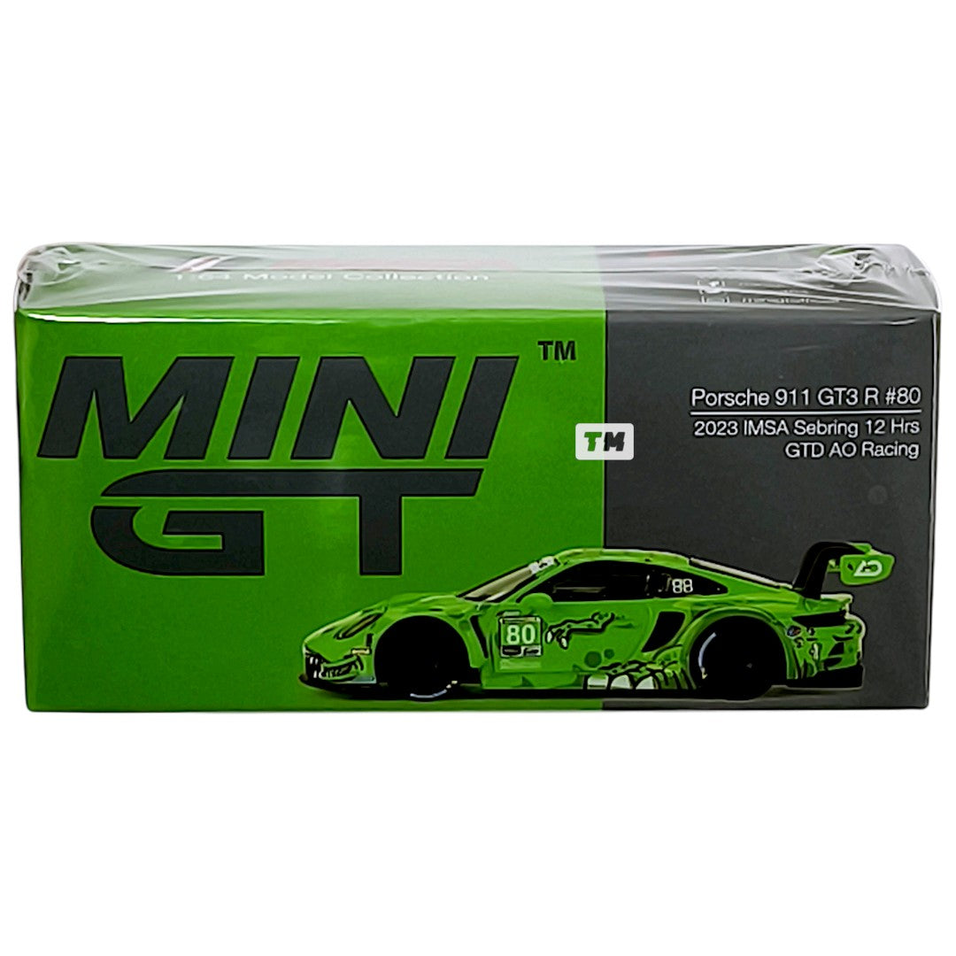 Mini GT Porsche 911 GT3 R #80 Rexy GTD AO Racing 2023 IMSA Sebring 12 Hrs MGT00713 1/64 Diecast