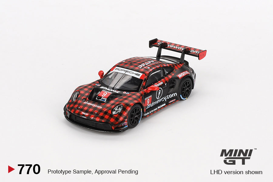 Mini GT Porsche 911 GT3 R #9 GTD PRO Pfaff Motorsports IMSA 2023 Sebring 12 Hrs. Winner MGT00770 1/64 Die Cast