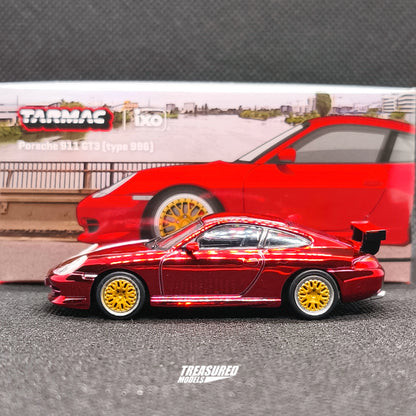 CHASE! Tarmac Works Porsche 911 GT3 Type 996 Red Chase T64G-069-RE 1/64 Diecast