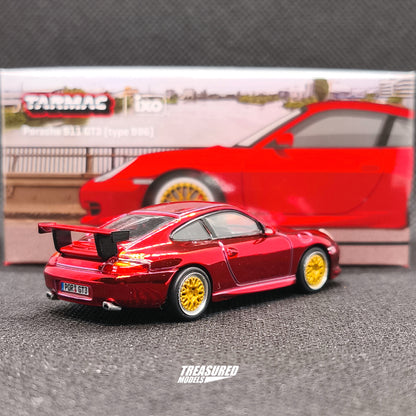 CHASE! Tarmac Works Porsche 911 GT3 Type 996 Red Chase T64G-069-RE 1/64 Diecast