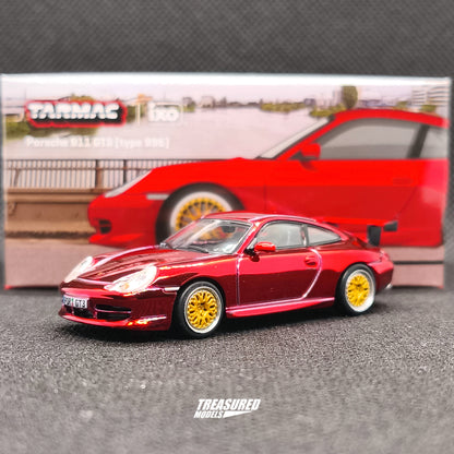 CHASE! Tarmac Works Porsche 911 GT3 Type 996 Red Chase T64G-069-RE 1/64 Diecast