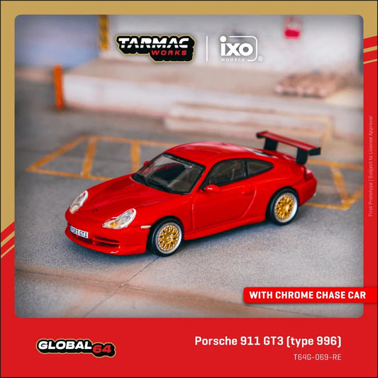 Tarmac Works Porsche 911 GT3 Type 996 Red T64G-069-RE 1/64 Diecast