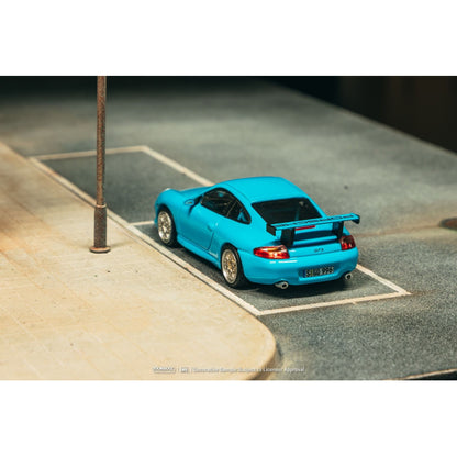 Tarmac Works Porsche 911 GT3 Type 996 Light Blue 1/64 Diecast