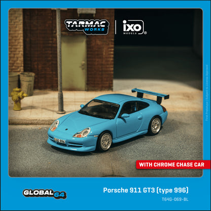 Tarmac Works Porsche 911 GT3 Type 996 Light Blue 1/64 Diecast