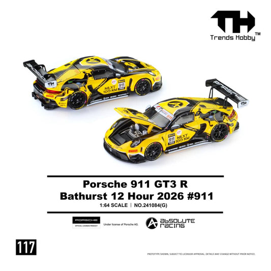 [Pre-Order] Trends Hobby Porsche 911 Gt3 R Bathurst 12 Hour 2026 #911 241084G 1/64 Diecast