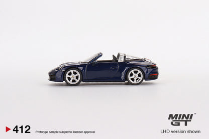 Mini GT Porsche 911 Targa 4S Gentian Blue Metallic MGT00412 1/64 Diecast