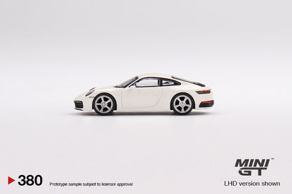 Mini GT Porsche 911 (992) Carrera S White MGT00380 1/64 Diecast
