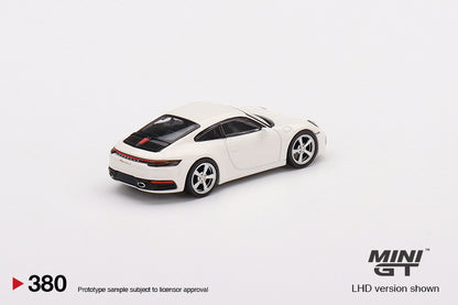 Mini GT Porsche 911 (992) Carrera S White MGT00380 1/64 Diecast